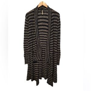 Free People Knit Duste Sweater Striped Blue Gray Size Small